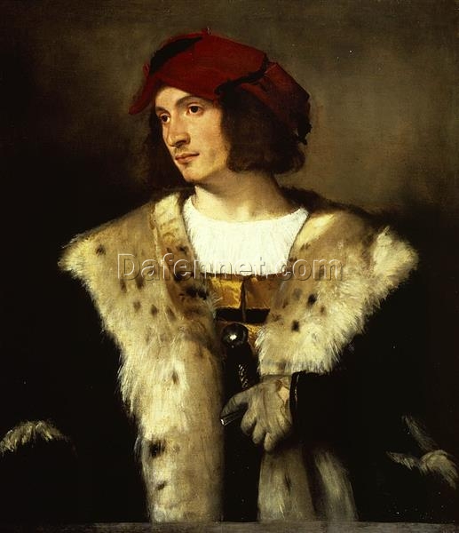 Luxury Art Reproduction – Portrait of a Man in a Red Cap Inspired by Titian – Custom Oil Painting for Collectors & Interiors