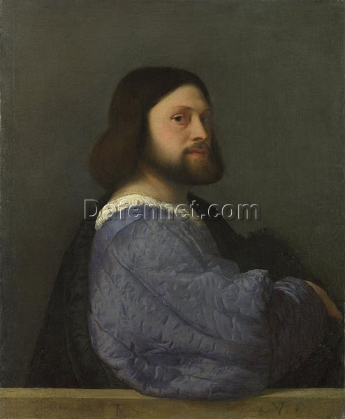 Portrait of Ariosto Inspired by Titian – High Renaissance Oil Painting from Da Fen Village Studio