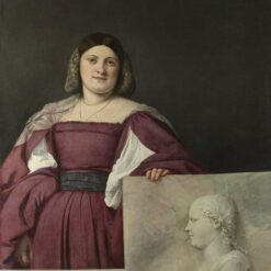 Timeless Renaissance Portrait – La Schiavona Inspired by Titian – Handmade Oil Painting for Home & Gallery