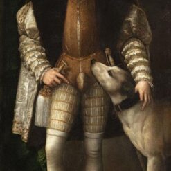 Portrait of Emperor Charles V with Dog by Titian – 1532-1533 High Renaissance Oil Painting
