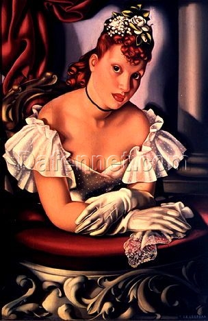 At the Opera” – Inspired by Tamara de Lempicka | Vintage Portrait Oil Painting Wall Art