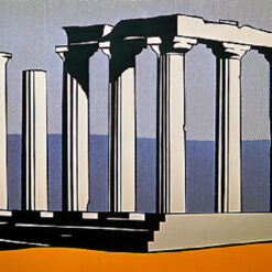 Striking Pop - Art 'Temple of Apollo' Inspired Oil Painting by Roy Lichtenstein Replica - Hand - painted in Dafen Village, Ideal for Art Lovers and Mythology Enthusiasts