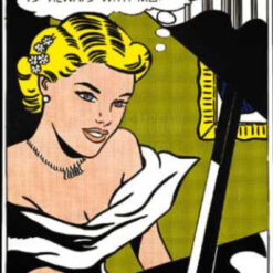 Authentic - looking 'Girl at Piano' Inspired Oil Painting - Roy Lichtenstein Style, Handmade in Dafen Village, Great for Art Collectors and Pop Art Connoisseurs