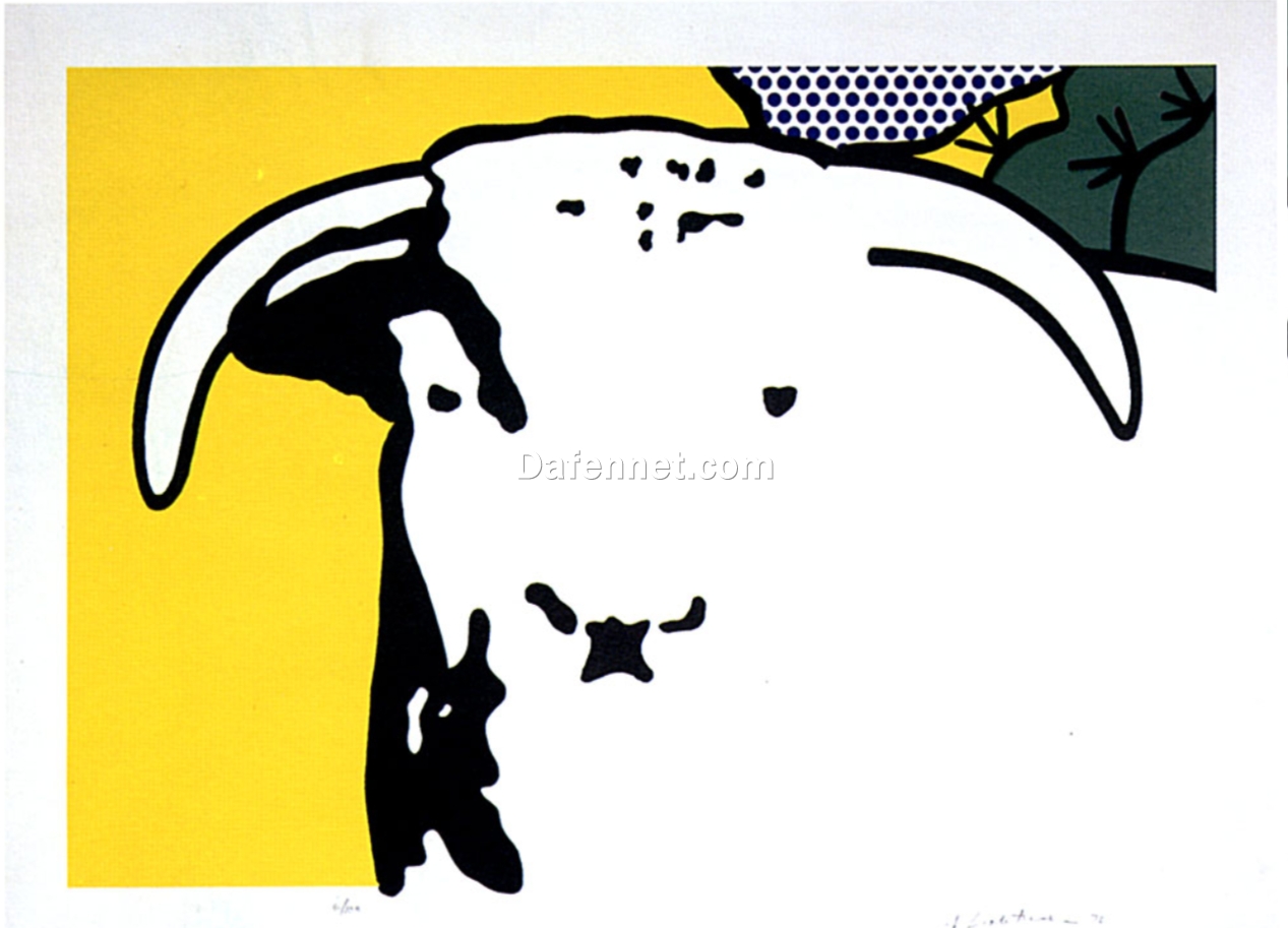 Roy Lichtenstein’s ‘Bull Head’ Inspired High – Quality Oil Painting on Canvas – Reproduction from Dafen Village for Pop Art Aficionados and Collectors