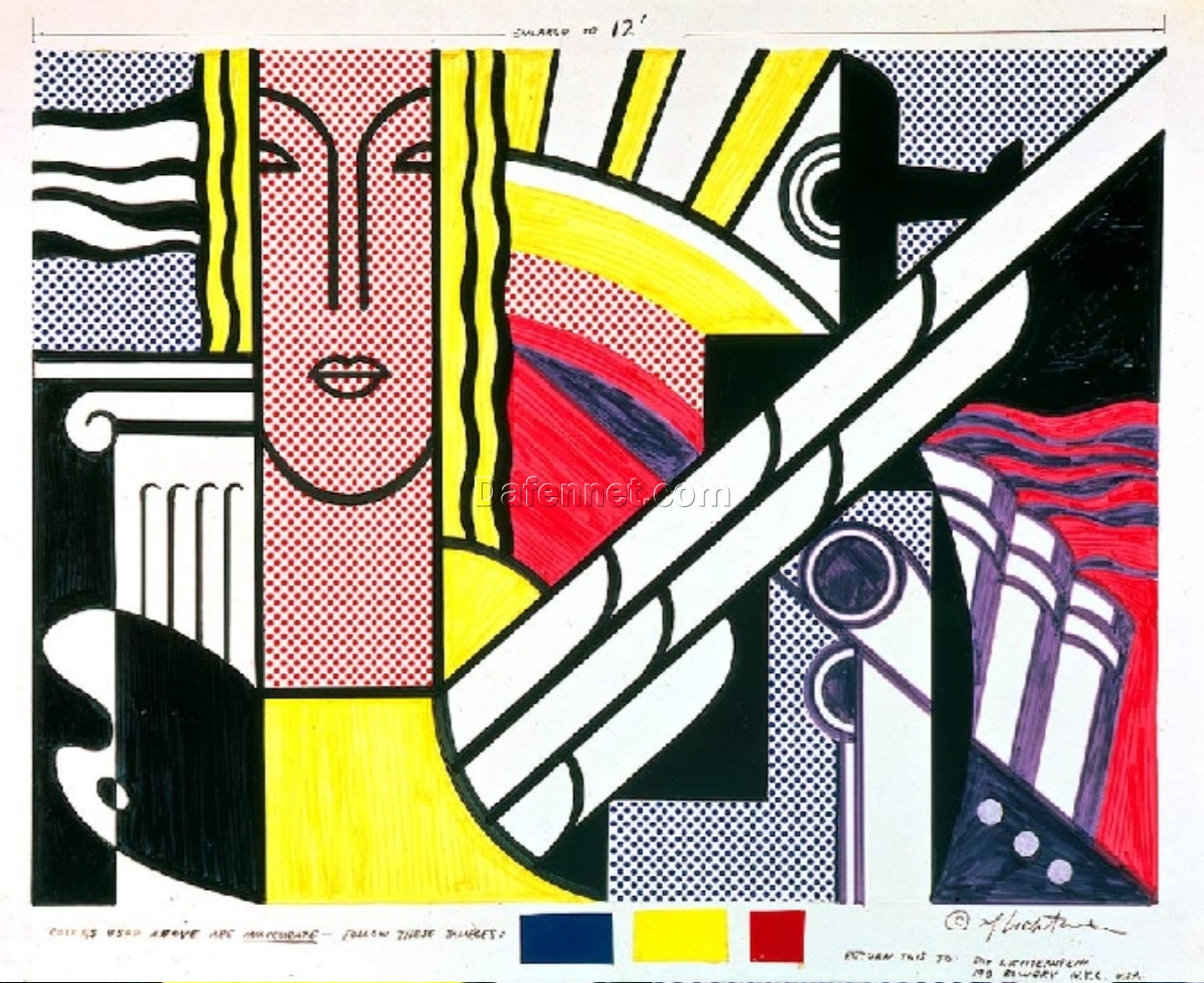 Roy Lichtenstein – Style ‘Modern Tapestry Cartoon’ High – Quality Reproduction – Created in Dafen Village, Great for Pop Art Aficionados and Collectors