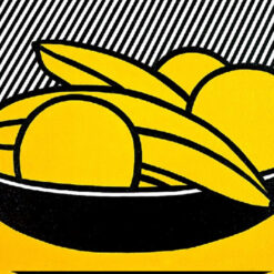 Lively Pop Art 'Bananas and Grapefruit' Inspired Oil Painting by Roy Lichtenstein - Hand - painted in Dafen Village for Art Lovers and Food Art Enthusiasts