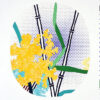 Roy Lichtenstein - Style 'Flower with Bamboo' High - Quality Oil Painting Collage on Canvas - Reproduction from Dafen Village for Decorators and Art Aficionados