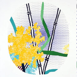 Roy Lichtenstein - Style 'Flower with Bamboo' High - Quality Oil Painting Collage on Canvas - Reproduction from Dafen Village for Decorators and Art Aficionados