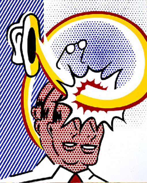 Roy Lichtenstein – Style ‘Coup De Chapeau (Self Portrait)’ High – Quality Oil Painting on Canvas – Reproduction from Dafen Village for Decorators and Art Aficionados