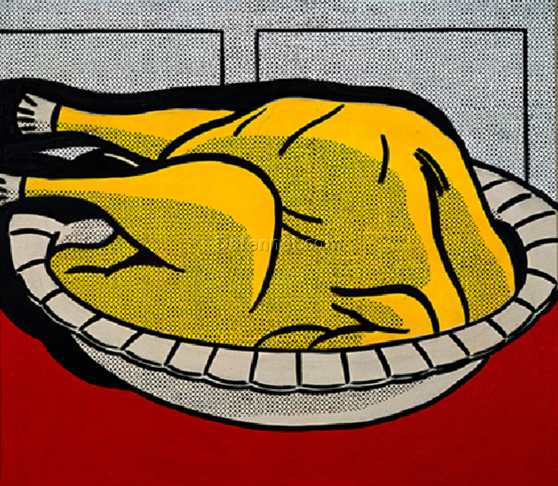 Vibrant ‘Turkey’ Inspired Oil Painting in Roy Lichtenstein Style – Hand – painted in Dafen Village for Art Lovers and Holiday – themed Art Enthusiasts