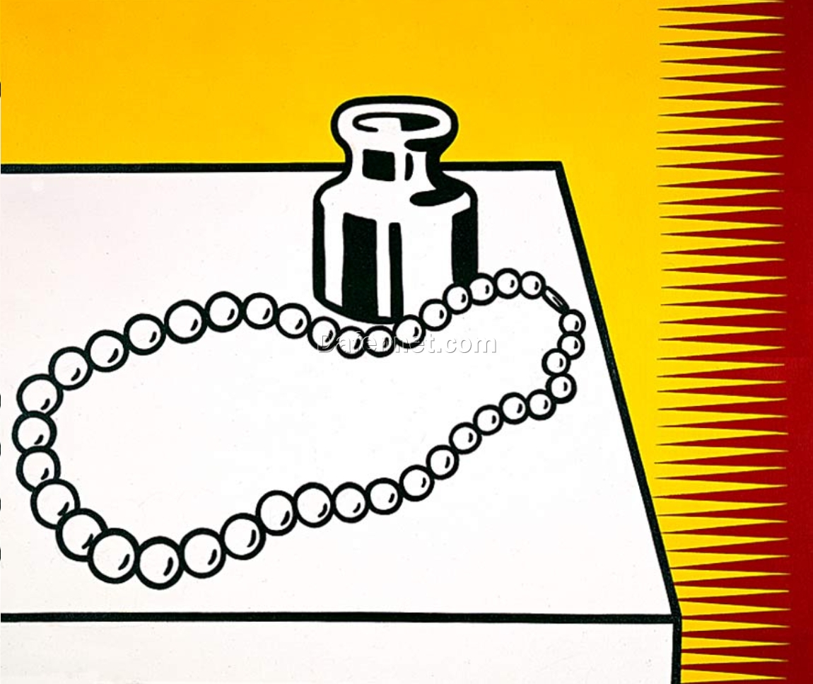Exquisite Reproduction of Roy Lichtenstein’s ‘Still Life with Pearls’ Inspired Oil Painting – Hand – Painted by Dafen Village Artisans