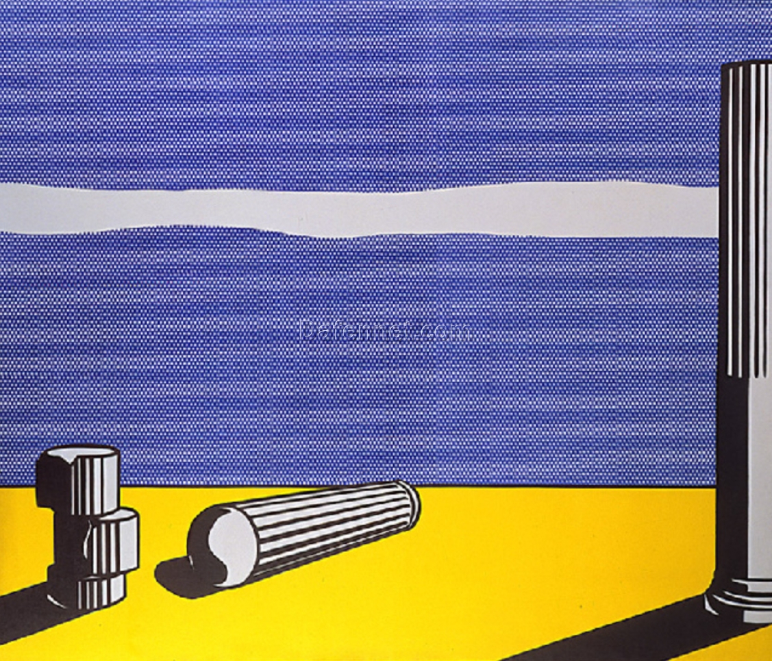 Roy Lichtenstein – Inspired Oil Painting of Ruins – Hand – painted Masterpiece from Dafen Village