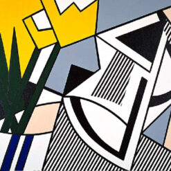 Unique Abstract Still Life Oil Painting Inspired by Roy Lichtenstein - Handmade in Dafen Village
