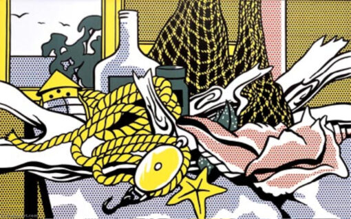 Unique ‘Cape Cod Still Life’ Oil Painting Inspired by Roy Lichtenstein – Handmade in Dafen Village