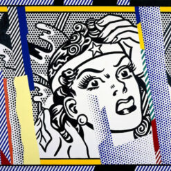 Wonder Woman in Roy Lichtenstein's Style: Reflections Oil Painting - High - Quality Reproduction by Dafen Village Studios