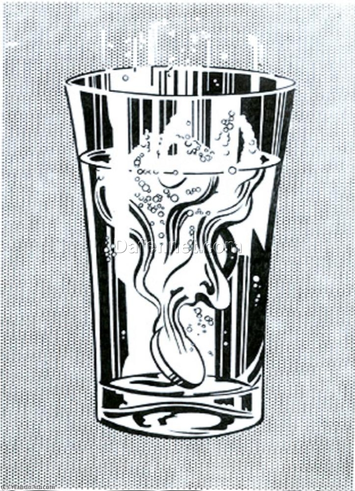Roy Lichtenstein – Inspired ‘Alka – Seltzer’ Oil Painting – Hand – painted by Dafen Village Artisans for Pop Art Lovers