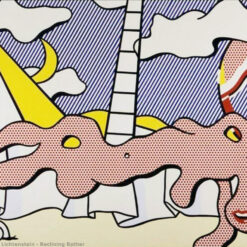 Unique 'Reclining Bather' Oil Painting Inspired by Roy Lichtenstein - Handmade in Dafen Village for Art Enthusiasts