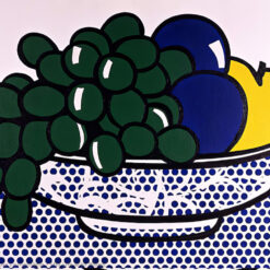 Authentic - Style 'Still Life with Plums' Oil Painting in Roy Lichtenstein's Manner - Created by Dafen Village Studios