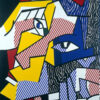 Unique 'Expressionist Head 2' Oil Painting Inspired by Roy Lichtenstein - Handmade in Dafen Village for Art Connoisseurs