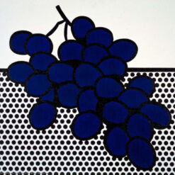 Roy Lichtenstein - Inspired 'Blue Grapes' Hand - painted Oil Painting by Dafen Village Artisans for Pop Art Lovers