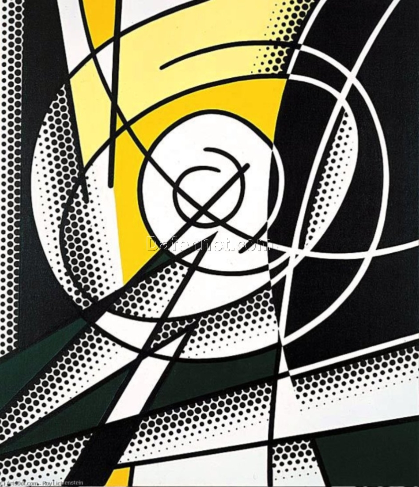 Unique ‘The Atom’ Oil Painting Inspired by Roy Lichtenstein – Handmade in Dafen Village for Art Aficionados
