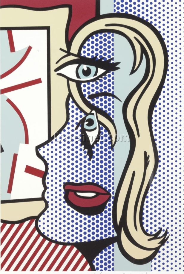 Roy Lichtenstein – Inspired ‘Art Critic’s Muse’ Hand – painted Oil Painting by Dafen Village Studios – Ideal for Pop Art Enthusiasts