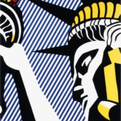 Authentic - Style 'I Love Liberty' Oil Painting in Roy Lichtenstein's Manner - Handmade in Dafen Village for Pop Art Enthusiasts