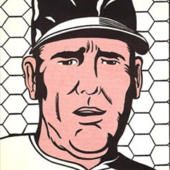 Roy Lichtenstein - Inspired 'Baseball Manager' Hand - painted Oil Painting by Dafen Village Studios - Ideal for Sports and Pop Art Enthusiasts