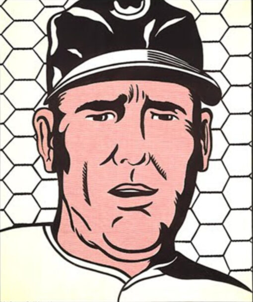 Roy Lichtenstein – Inspired ‘Baseball Manager’ Hand – painted Oil Painting by Dafen Village Studios – Ideal for Sports and Pop Art Enthusiasts