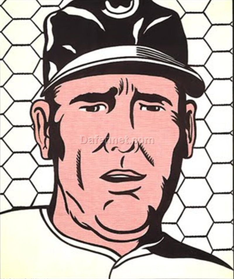 Roy Lichtenstein – Inspired ‘Baseball Manager’ Hand – painted Oil Painting by Dafen Village Studios – Ideal for Sports and Pop Art Enthusiasts
