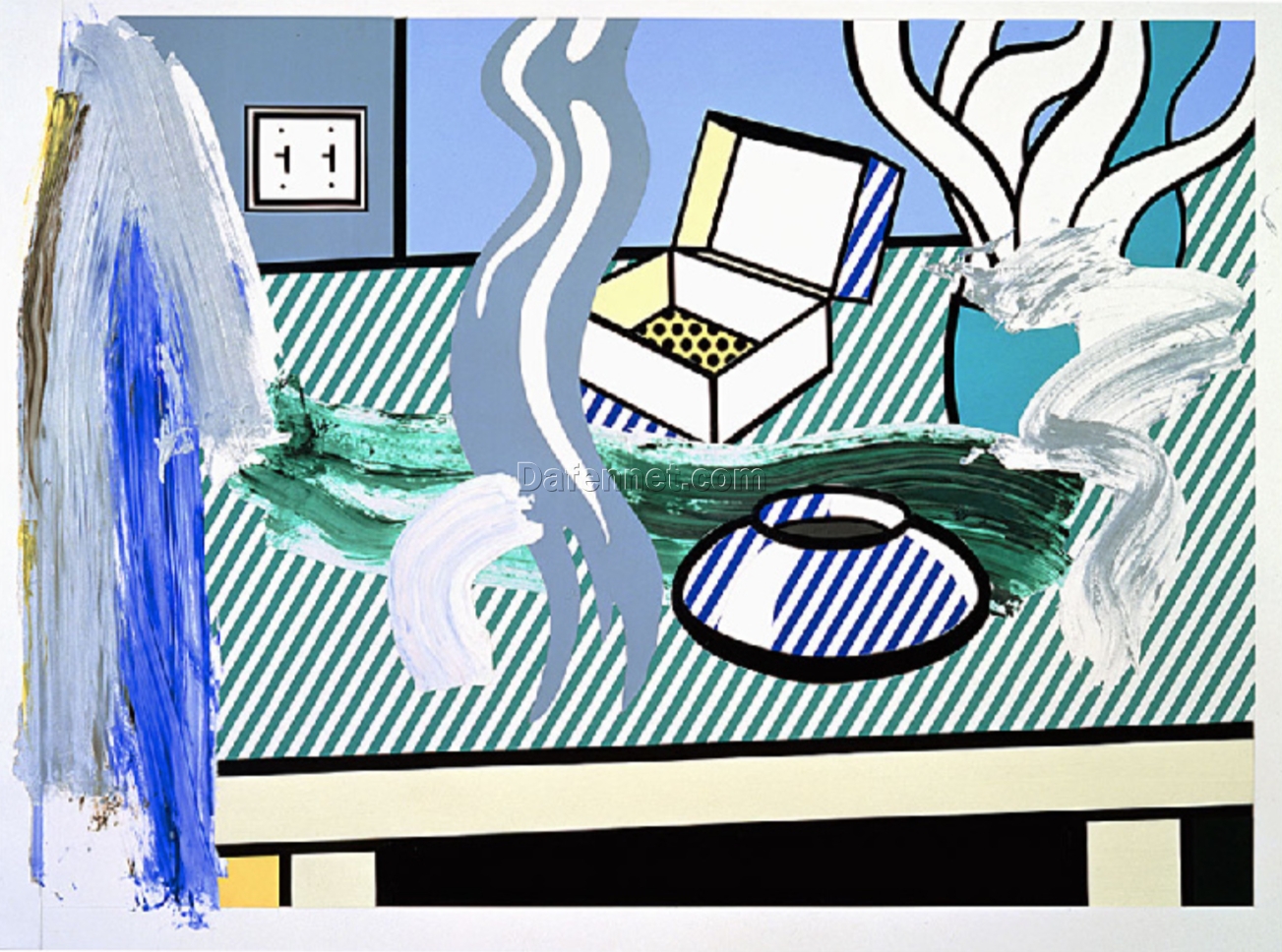 Brushstroke Still Life with Box” – Roy Lichtenstein Inspired Oil Painting Replica by Dafen Village Studio