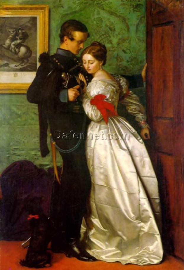 Authentic – Looking Reproduction of Sir John Everett Millais’ “The Black Brunswicker” – A Timeless Oil Painting from Dafen Village Celebrating Artistic Storytelling, Perfect for Art Lovers and Collectors