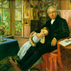 Customizable "James Wyatt and His Granddaughter Mary" - Inspired Oil Painting by Sir John Everett Millais - Tailored to Your Decor and Personal Aesthetic, Handmade in Dafen Village