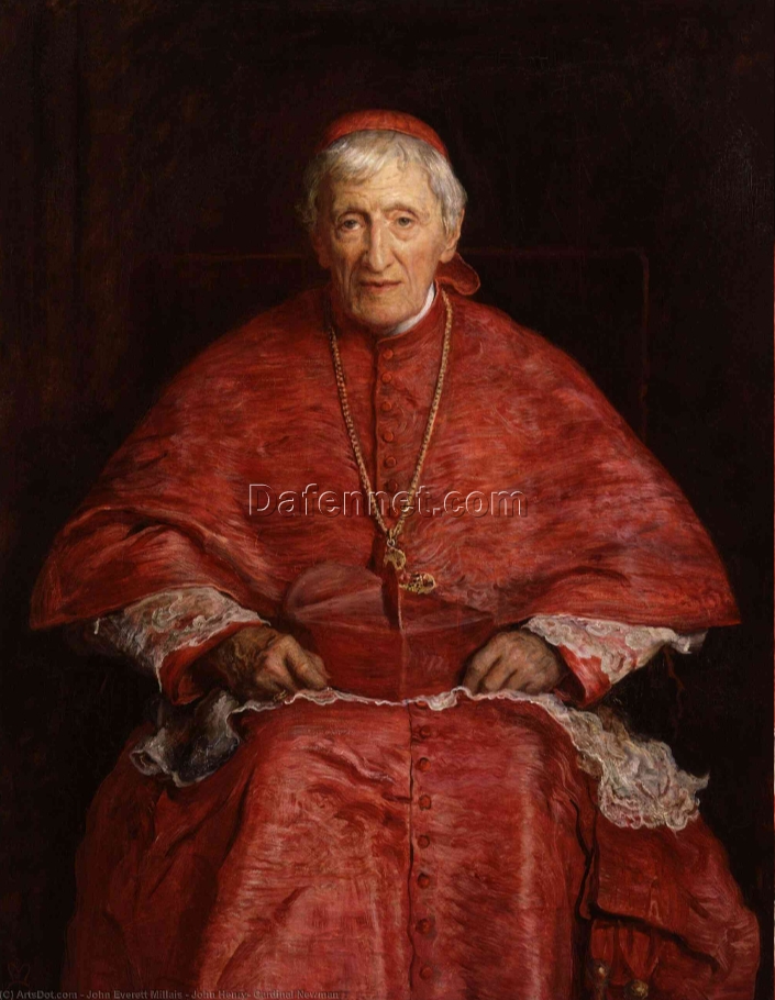 Authentic – Looking Reproduction of Sir John Everett Millais’ “John Henry, Cardinal Newman” – A Timeless Oil Painting from Dafen Village Celebrating Religious Heritage and Artistic Excellence, Perfect for Art Lovers and Collectors