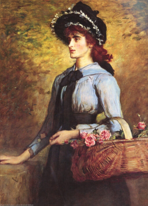 Authentic – Looking Reproduction of Sir John Everett Millais’ “Sweet Emma Morland” – A Timeless Oil Painting from Dafen Village Celebrating Artistic Portraiture, Perfect for Art Lovers and Collectors