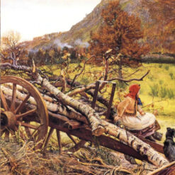 Authentic - Looking Reproduction of Sir John Everett Millais' "Winter Fuel" - A Timeless Oil Painting from Dafen Village Celebrating the Beauty of Winter and Artistic Storytelling, Perfect for Art Lovers and Collectors