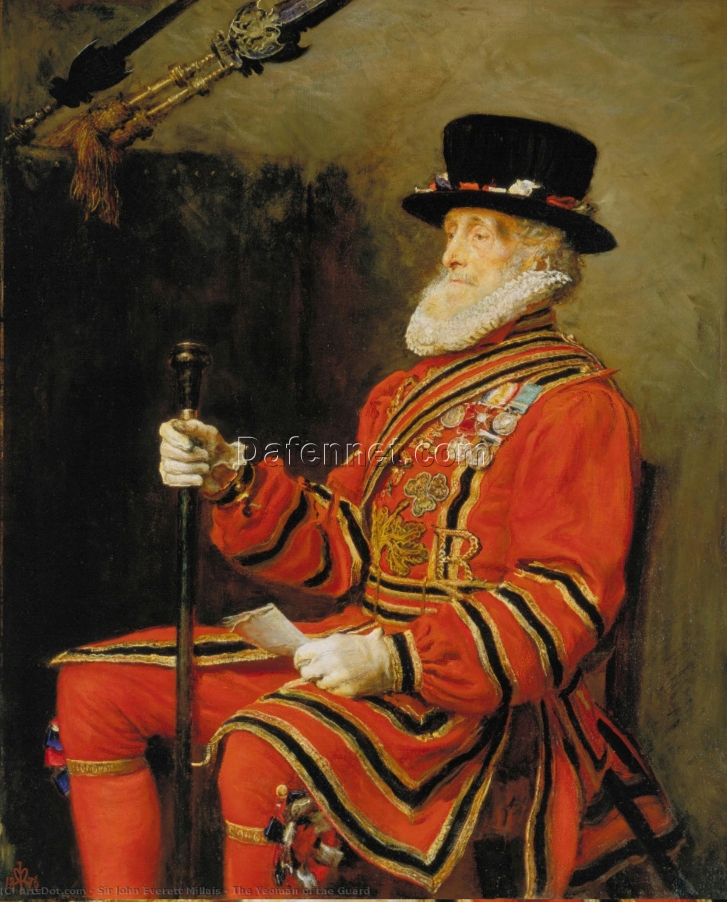 Authentic – Looking Reproduction of Sir John Everett Millais’ “The Yeoman of the Guard” – Oil Painting from Dafen Village Celebrating Military Heritage and Artistic Excellence, Sought – after by Art Collectors on Google