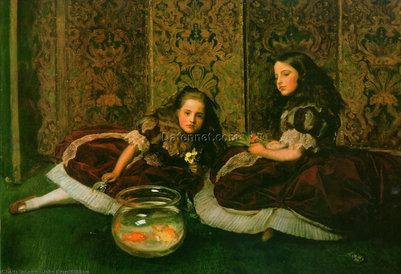 Authentic – Look Reproduction of Sir John Everett Millais’ “Leisure Hours” – Oil Painting from Dafen Village Celebrating Artistic Relaxation and Beauty, Sought – after by Art Collectors on Google