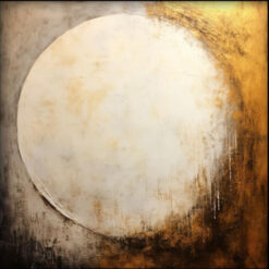 Exclusive 100% Handmade Abstract Oil Artwork by Dafen Village: Full Moon Scene with Beige and Earthy Hues and Rich Texture - Ideal Wall Decor for Contemporary Homes