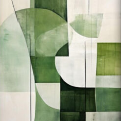 Dafen Village Studio’s Custom 100% Hand - Painted Textured Abstract Oil Painting: Eternal Monochromatic Scene with Green Shadows for Modern Living Rooms