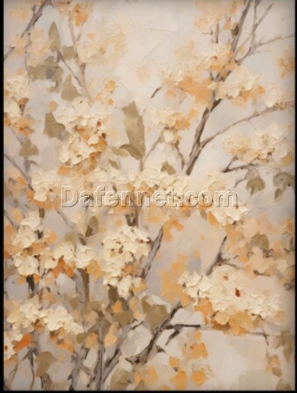 Tailored Dafen Village Creation: 100% Hand – Crafted Textured Abstract Oil Painting of Spring Branches for Stylish Living Spaces