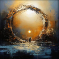 Dafen Village Studio Custom 100% Hand - Painted Textured Abstract Oil Painting: Primitive Abstract Sea and Gate to the Sky for Modern Living Rooms