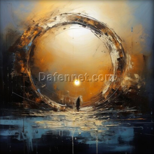 Dafen Village Studio Custom 100% Hand – Painted Textured Abstract Oil Painting: Primitive Abstract Sea and Gate to the Sky for Modern Living Rooms