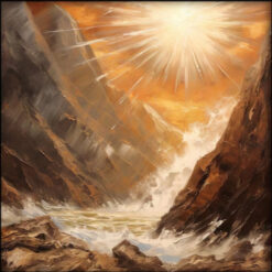 100% Hand - Painted 'Sunshine in the Mountains' Abstract Oil Painting: Ideal for Modern Living Room and Rustic Wall Decoration