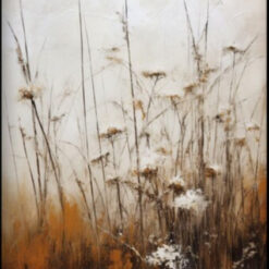 100% Hand-Painted “The Power of Nature” Plant Wall Art: Textured Abstract Oil Painting for Modern Living Rooms