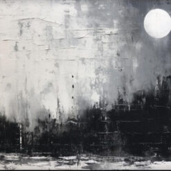 Custom Abstract Starry Sky Oil Painting with Black Moon | Handmade by Dafen Village Studios | Ideal for Modern Living Rooms