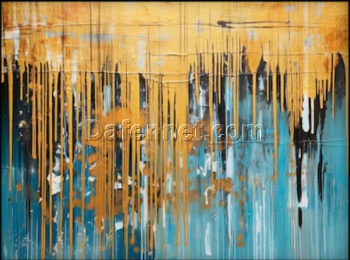 Dafen Village Studios’ Tailor – Made Gold Abstract Artwork | 100% Handcrafted Oil Painting | Perfect Wall Decoration for Homes and Hotels