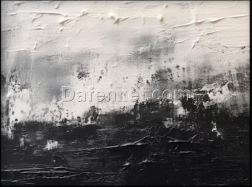 Custom Black and White Abstract 100% Hand-Painted Oil Painting | Textured Abstract Wall Art | Perfect for Modern Living Rooms