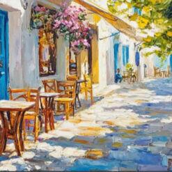 Dafen Village Exclusive! Hand - Painted Impressionist Cityscape Café 3D Oil Painting: Textured Wall Art for Restaurants