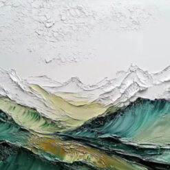 Dafen Village Exclusive! Hand - Painted 3D Green Mountain Landscape Canvas: Exquisite Foothill Art for Contemporary Living Rooms